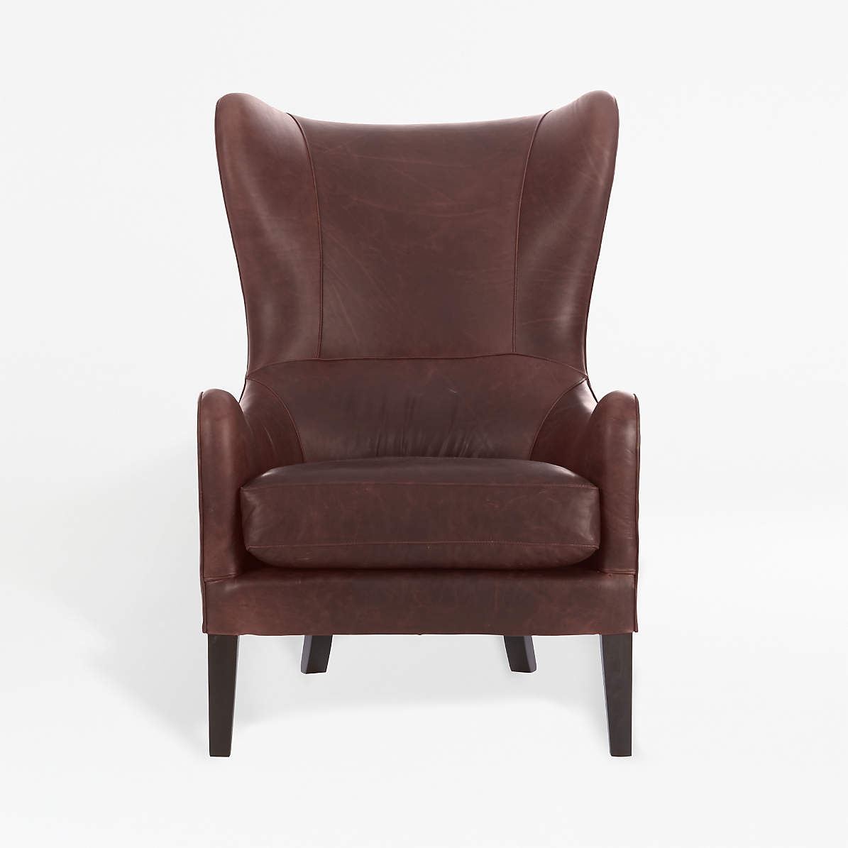 Garbo Leather Wingback Chair Reviews Crate And Barrel