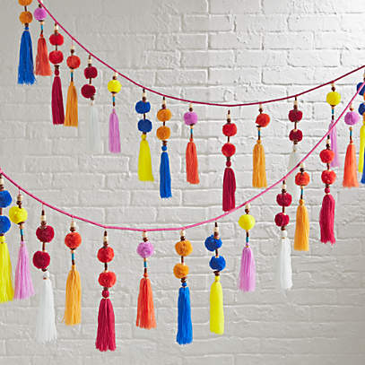 rainbow tassel garland