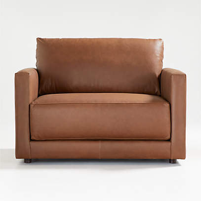 Gather Leather Chair and a Half + Reviews | Crate and Barrel