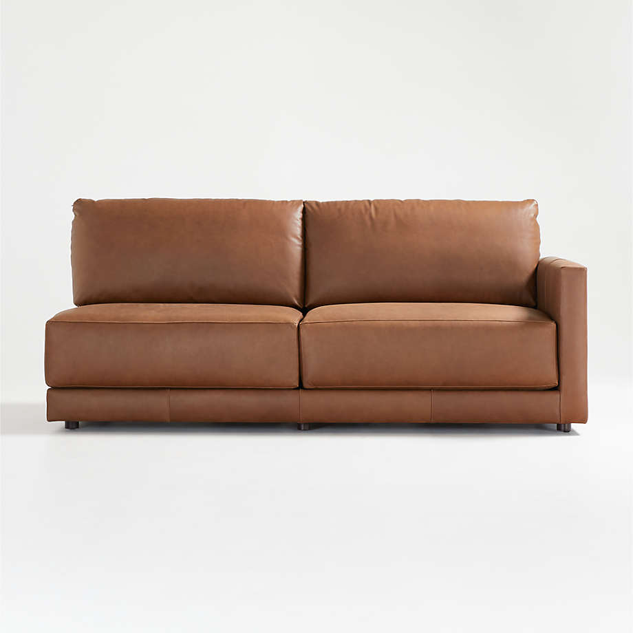 Gather Leather Right-Arm Sofa + Reviews | Crate and Barrel