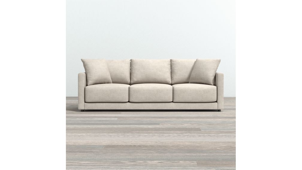 gather petite leather sofa