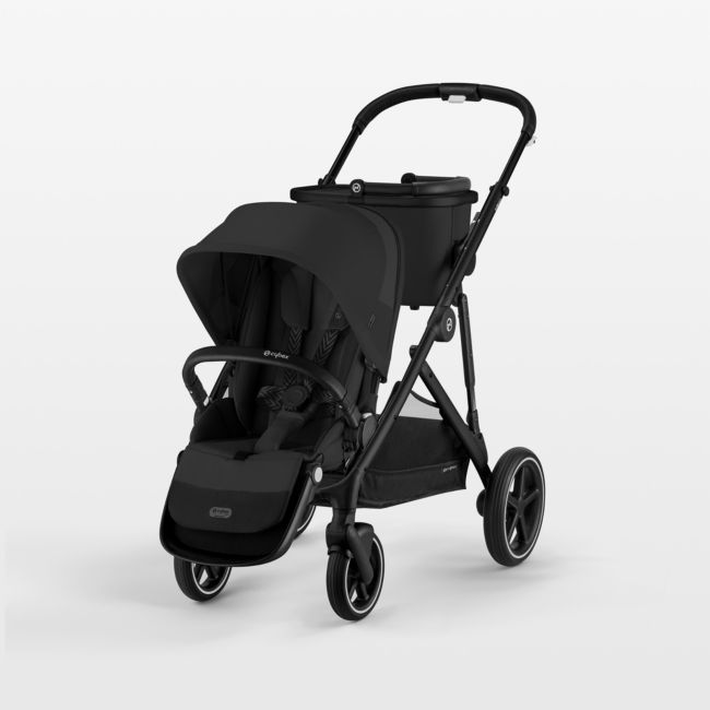 Crate & Barrel Cybex Gazelle S Moon Black Modular Baby Stroller With Black Frame