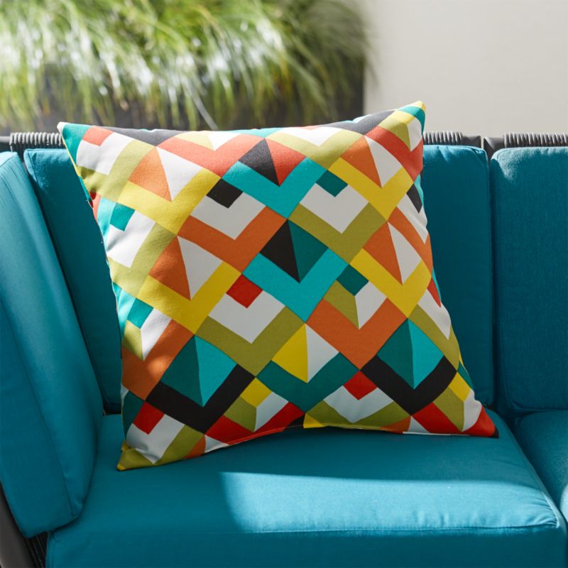 Gem Chevron Outdoor Pillow Crate and Barrel
