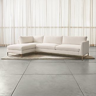 Genesis 2-Piece Left Arm Chaise Sectional with Brushed Stainless Steel Base