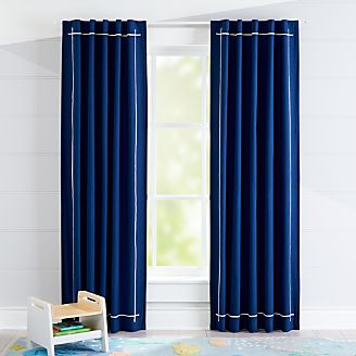 Kids Curtains Hardware Bedroom Nursery Crate And Barrel Genevieve Gorder Navy Blackout Curtain