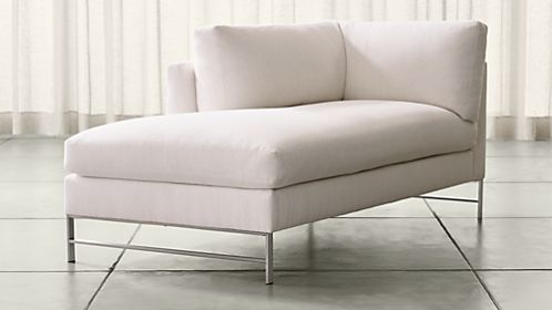 Genesis Left Arm Chaise with Brushed Stainless Steel Base