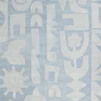 Geometric Cutout Blue Geometric Wool Kids 12"x18" Rug Swatch