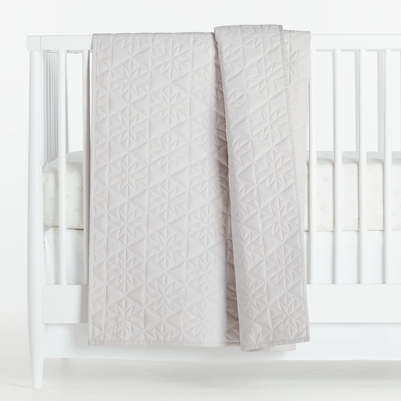 Grey Geo Star Crib Quilt Crate And Barrel Canada