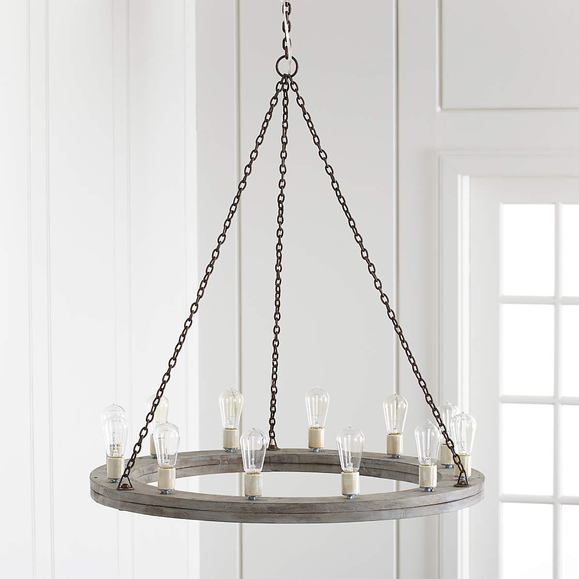 Geoffrey 36 Round Wood Chandelier Reviews Crate And Barrel
