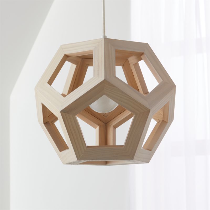 Wood Geometric Pendant Light + Reviews | Crate and Barrel