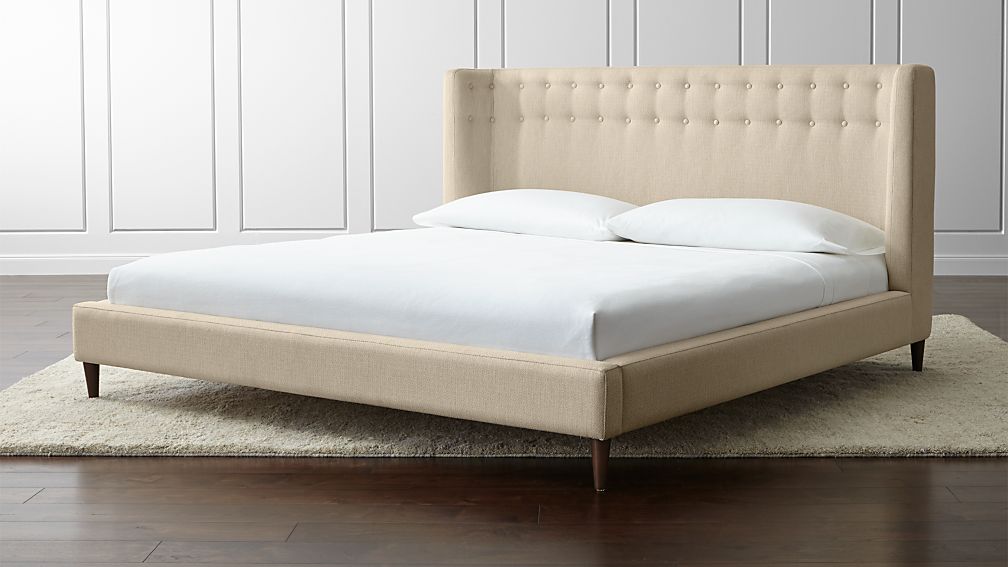 Gia Upholstered King Bed + Reviews | Crate and Barrel Gia Upholstered King Bed + Reviews | Crate and Barrel