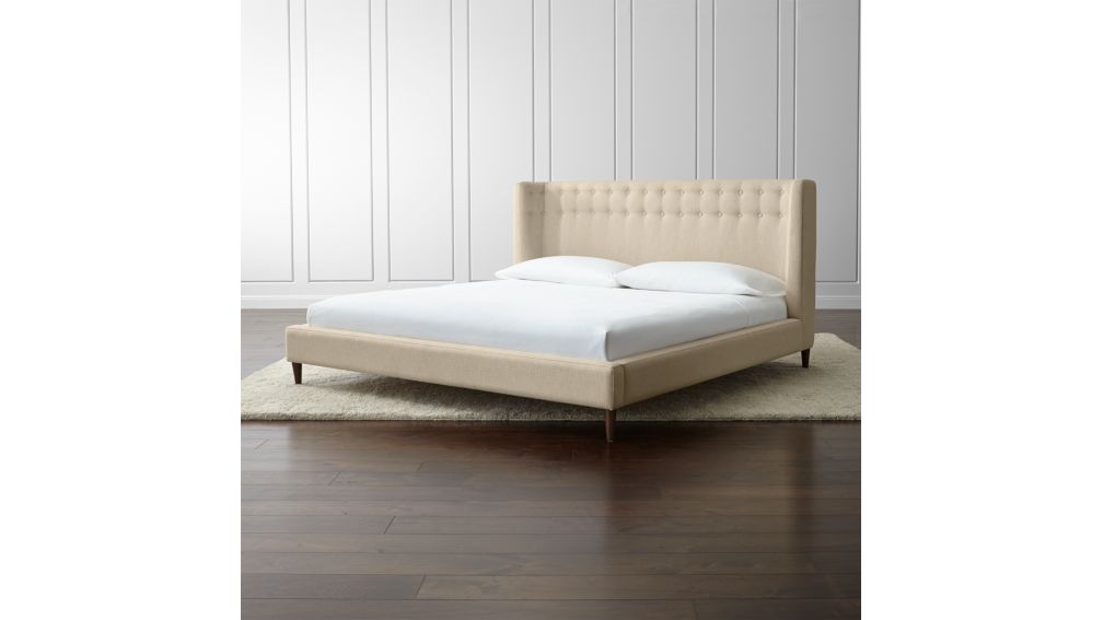 Gia Upholstered King Bed + Reviews | Crate and Barrel