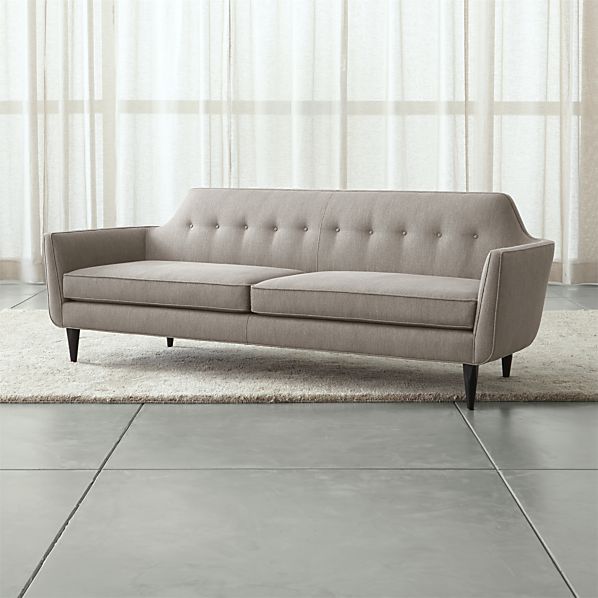 Gia Grey Tufted Sofa Reviews Crate And Barrel