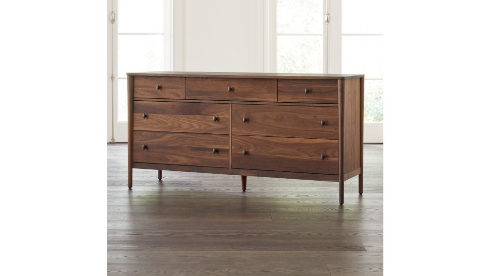 Gia Walnut 7Drawer Dresser + Reviews Crate and Barrel