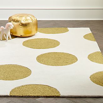 Kids Rugs For Boys S And Baby Crate Barrel Gold Polka Dot Rug
