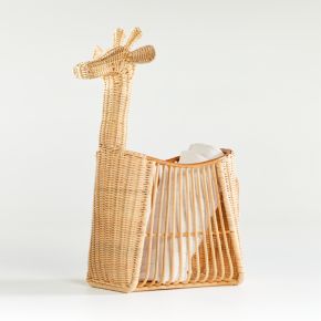 Image of Giraffe Rattan Floor Storage Basket
