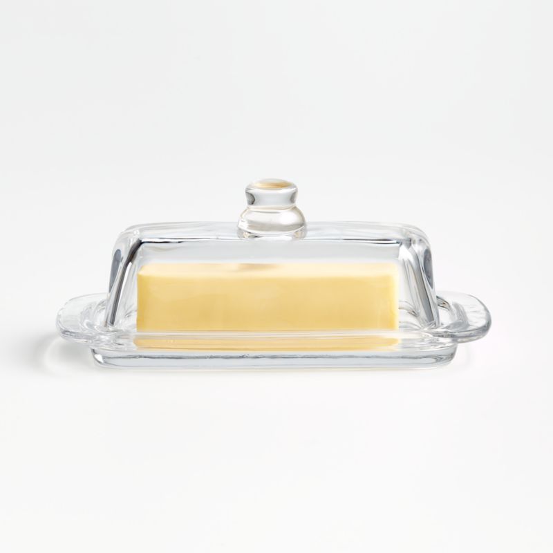 glass butter dish with cover