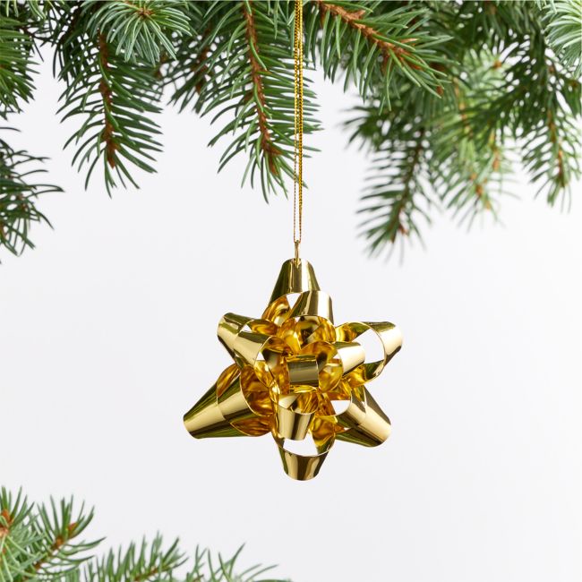 Gold Bow Christmas Ornament