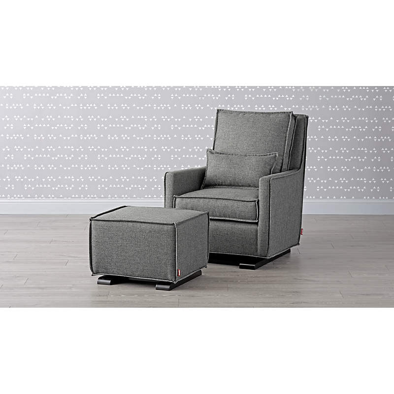 gray glider with ottoman