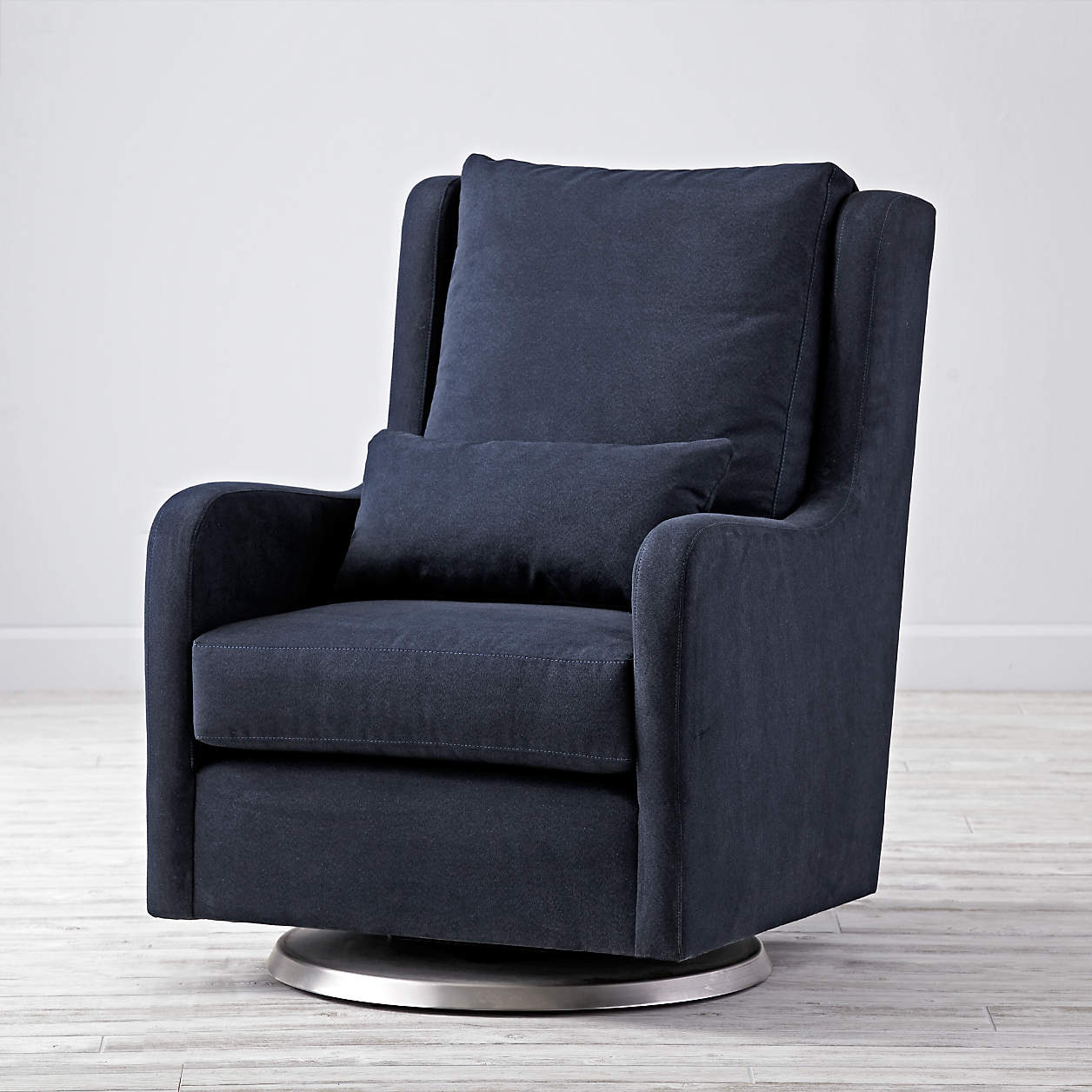 Milo Navy Blue Glider Chair + Reviews | Crate and Barrel