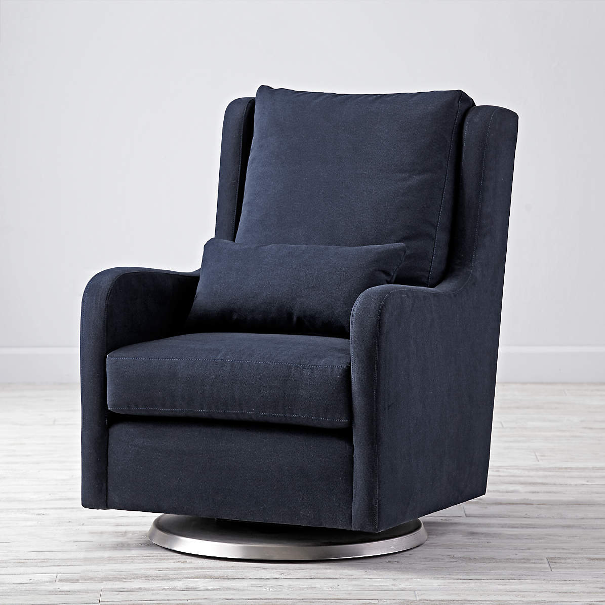 navy blue glider and ottoman