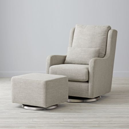 Milo Grey Glider And Ottoman Crate And Barrel