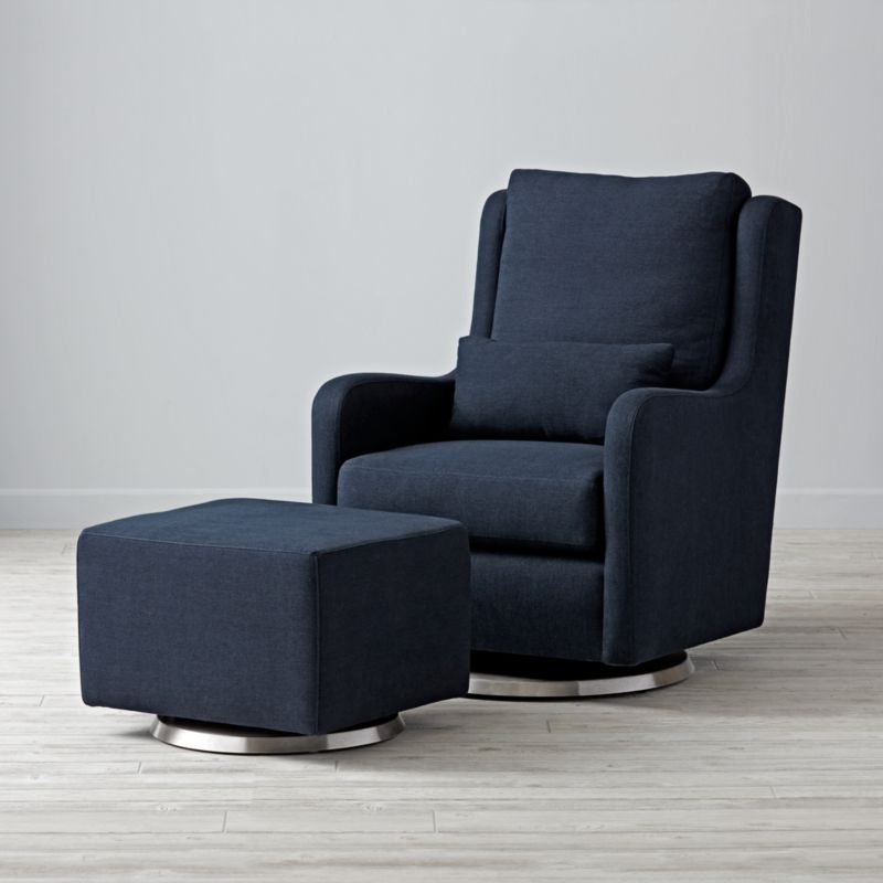 navy glider and ottoman set