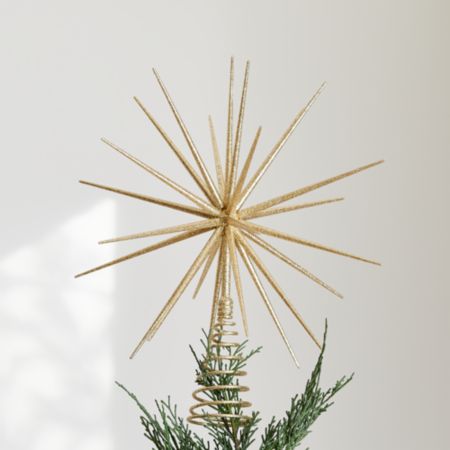 Glitter Gold 3D Star Tree Topper, Crate & Barrel