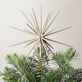 Christmas Tree Toppers Crate And Barrel Glitter Silver Star Tree Topper