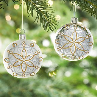 Silver & Gold Christmas Ornaments | Crate and Barrel