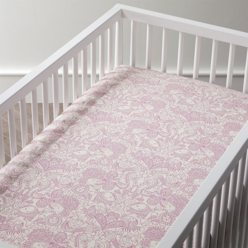 Organic Global Animals Crib Fitted Sheet + Reviews Crate and Barrel