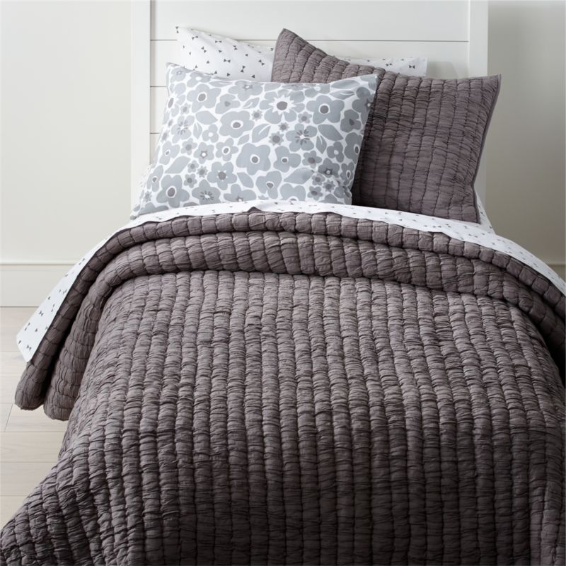 Pretty Prints Grey Quilt Crate and Barrel