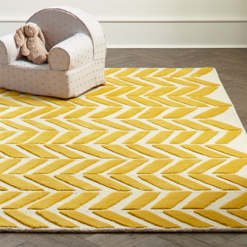 Yellow Chevron Rug Crate and Barrel