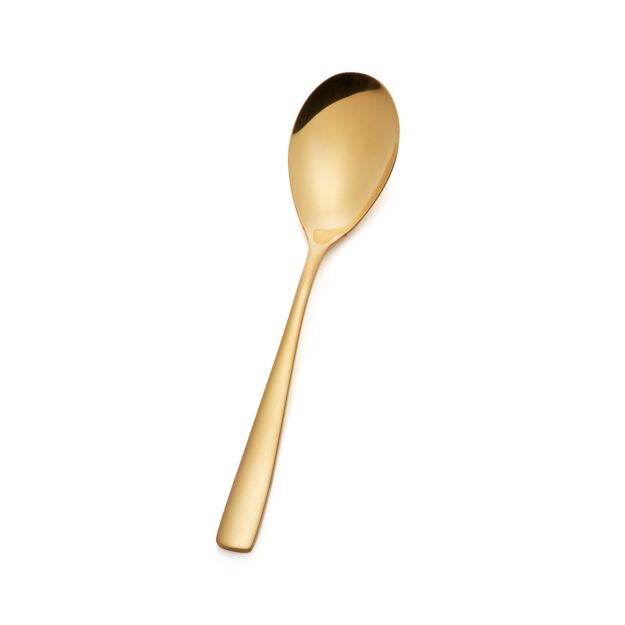 Gold Serving Spoon in Serving Pieces + Reviews Crate and Barrel