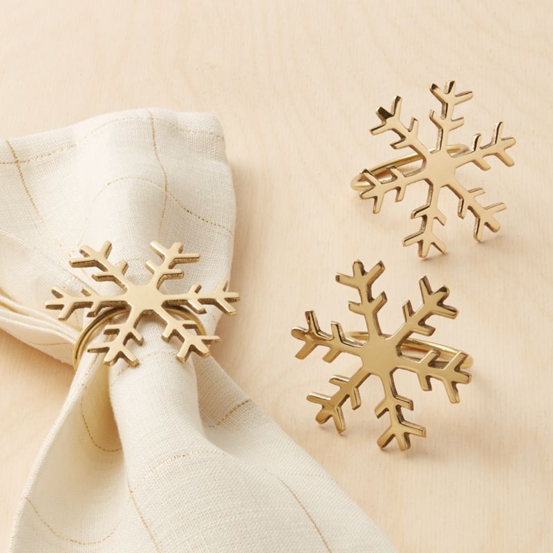 Gold Snowflake Napkin Ring Crate and Barrel