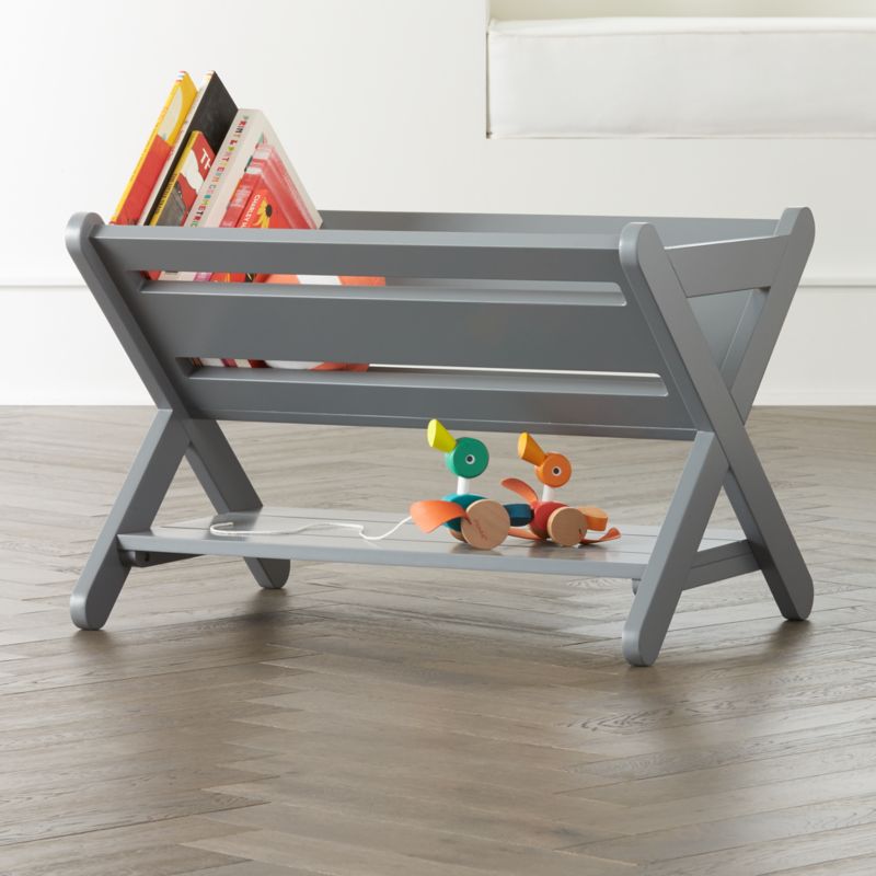 Good Read Grey Book Caddy + Reviews Crate and Barrel