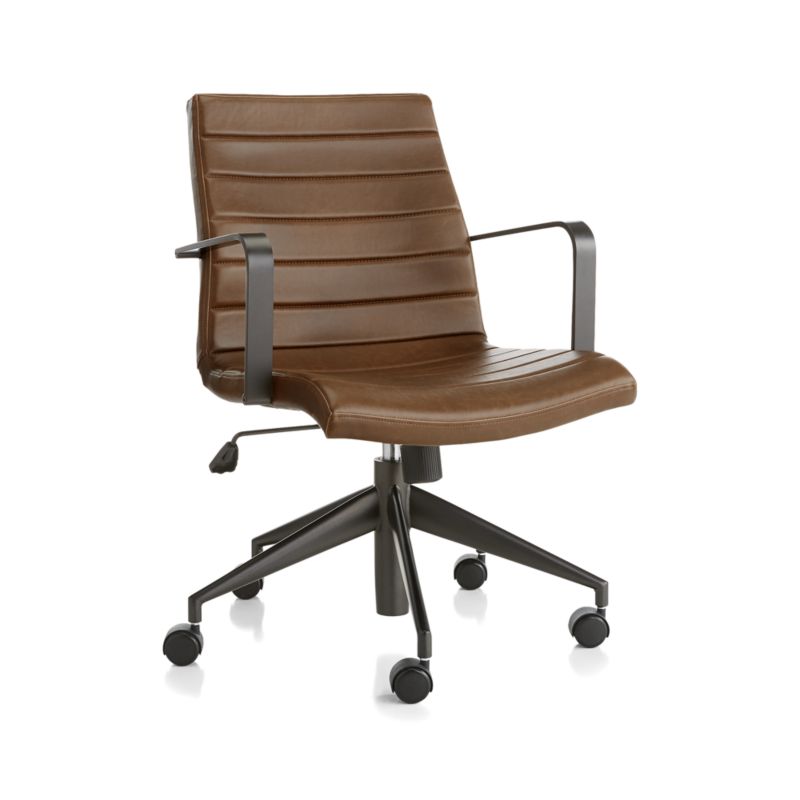 Graham Brown Leather Desk Chair + Reviews | Crate and Barrel