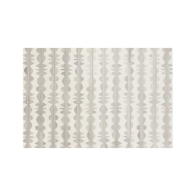Graphite Neutral Striped Wool 6'x9' Rug Crate and Barrel