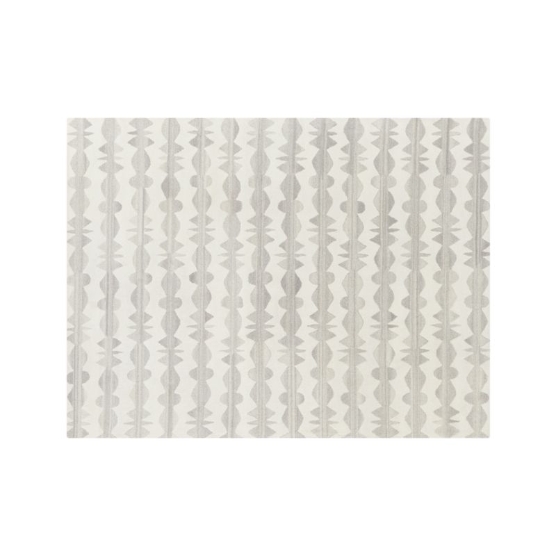 Graphite Neutral Striped Wool Rug 9'x12' + Reviews Crate and Barrel