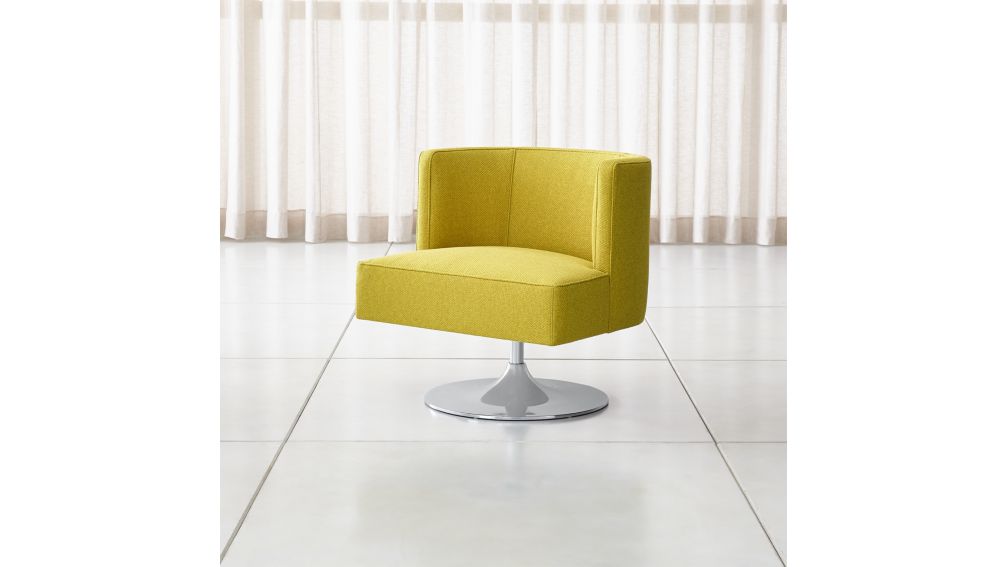 Grayson Mustard Yellow Swivel Chair + Reviews Crate and Barrel