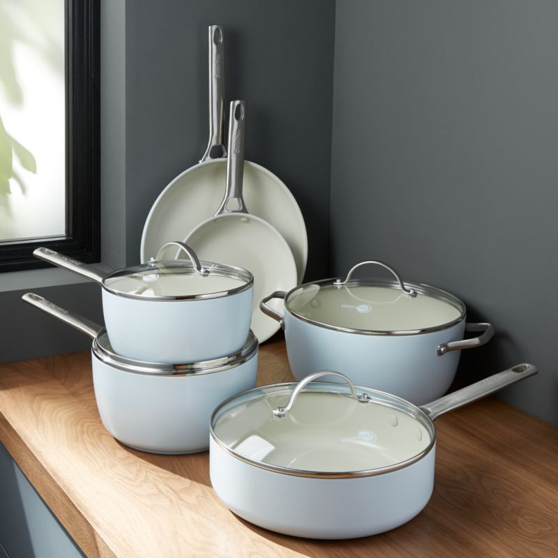 GreenPan Padova Ceramic Nonstick 10-Piece Cookware Set + Reviews  Crate and Barrel