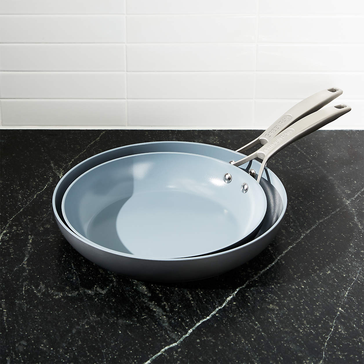 GreenPan Paris Ceramic HardAnodized Fry Pan Set + Reviews Crate and