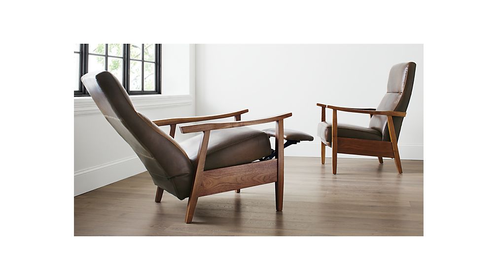 Greer Modern Leather Recliner Crate and Barrel