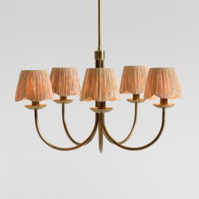 Image of Greta Scalloped Raffia 26" Kids Chandelier