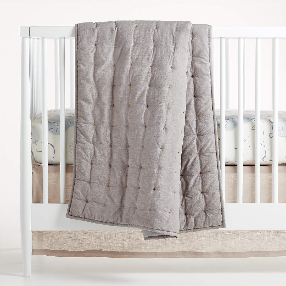 chambray crib skirt