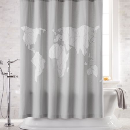 Grey Map Shower Curtain Crate And Barrel