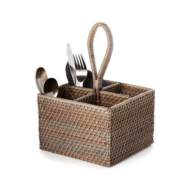 Artesia Grey Flatware Caddy Crate and Barrel