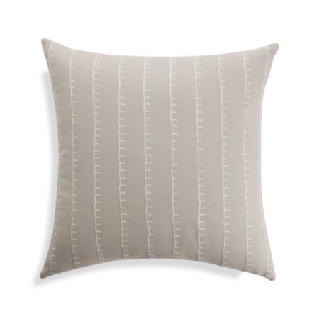 Grey Stitched Throw Pillow Cover Crate And Barrel