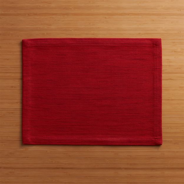 Grasscloth Ruby Cotton Placemat + Reviews Crate and Barrel