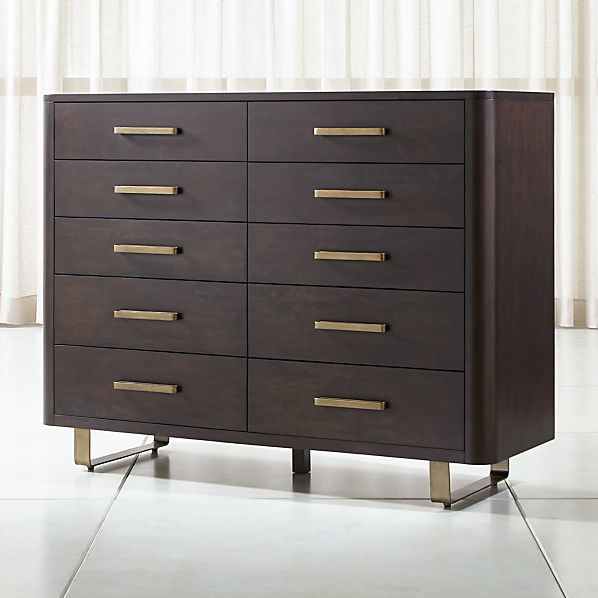 Gwen 10 Drawer Wood And Metal Dresser Reviews Crate And Barrel